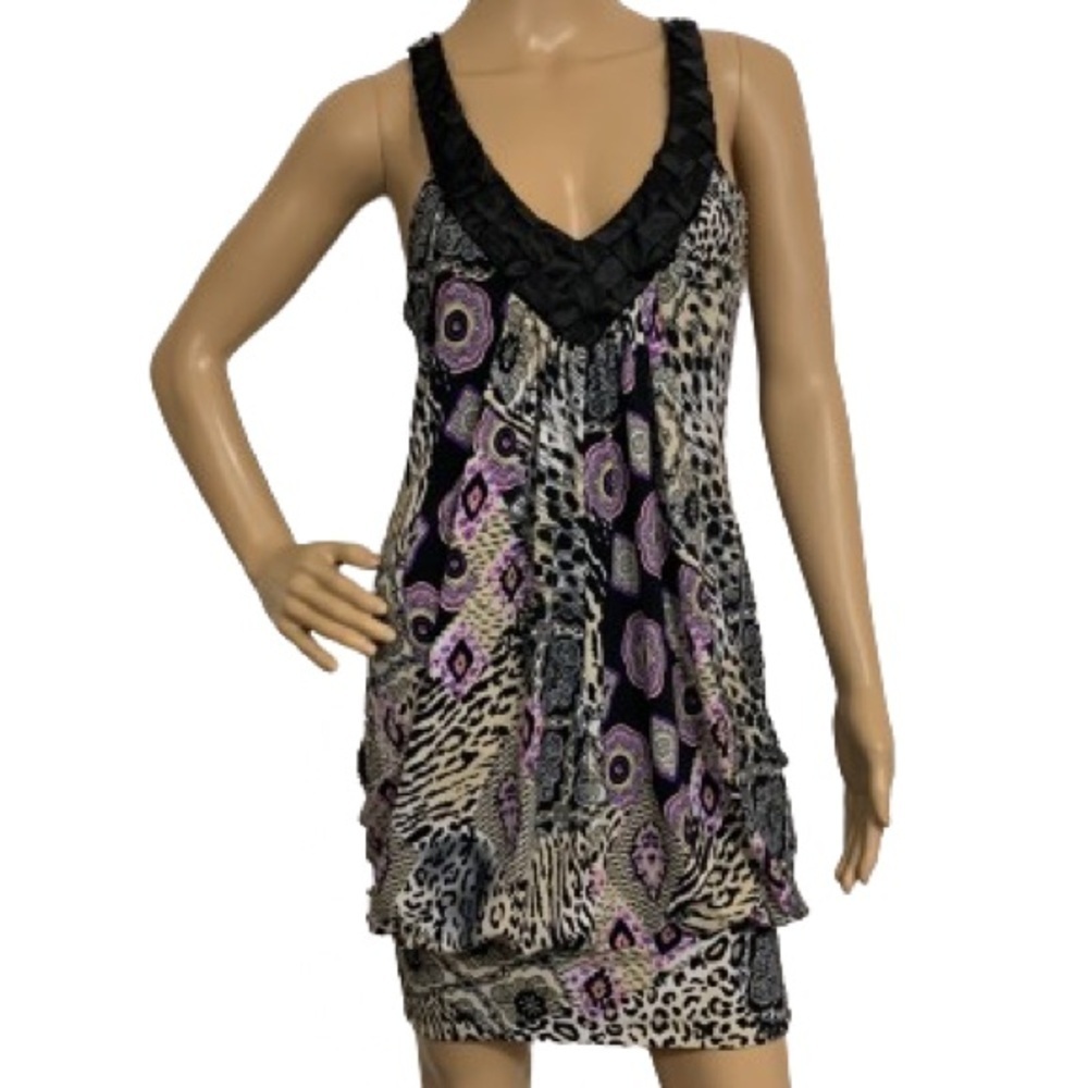 City Triangles Y2K Abstract Pocket Mini Tunic Dress Size M